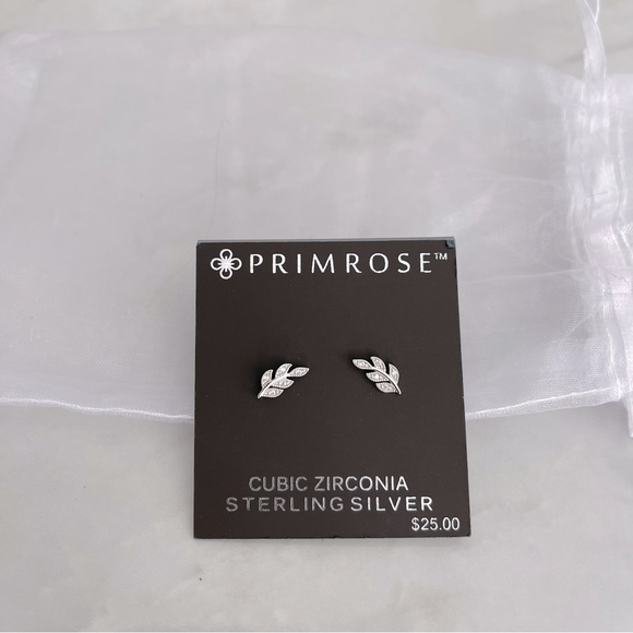 CZ Leaf Earrings - Picture 5 of 6